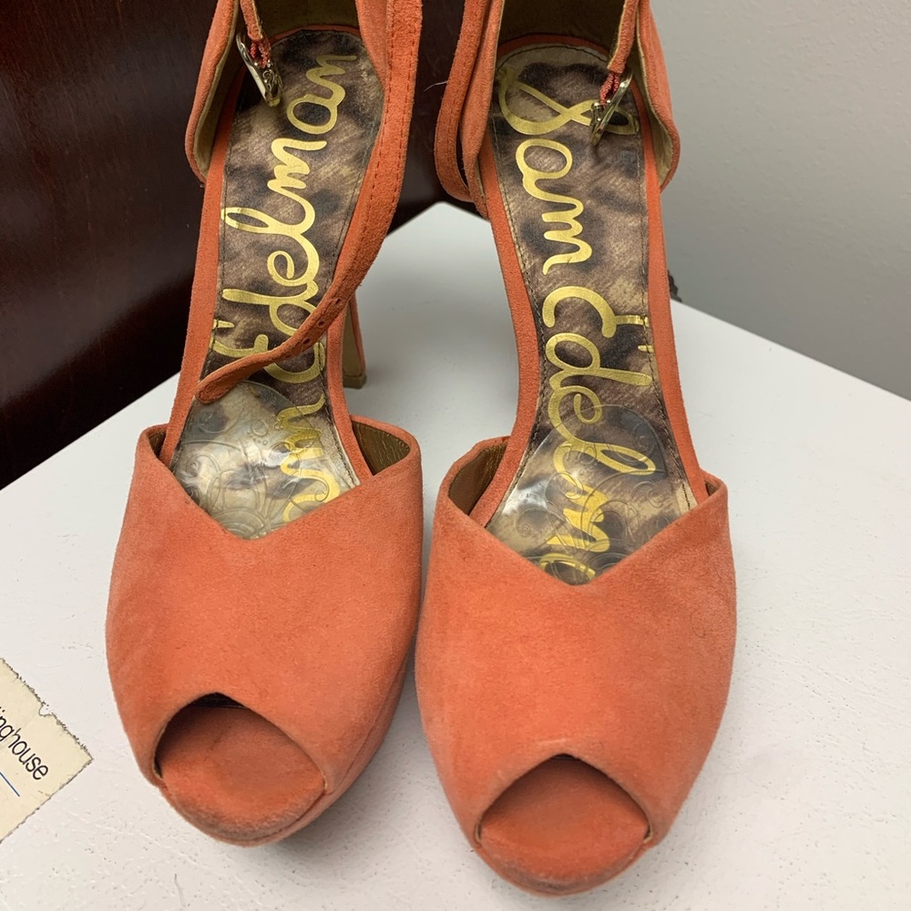Sam Edelman Suede Heels Salmon